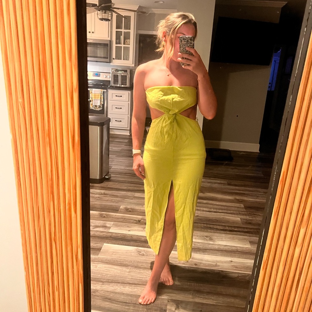 Vibrant Green Strapless Dress